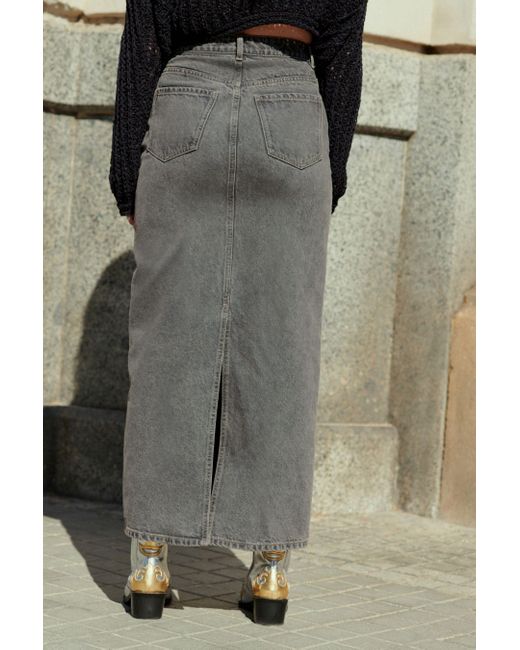 Next Gray Jeansrock Denim-Maxirock, Kurzgröße (1-tlg)