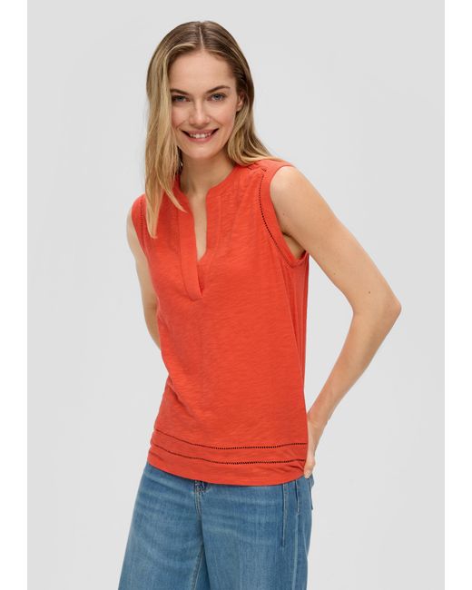 S.oliver Red T- Relaxed-Fit-Shirt mit Lochstickerei