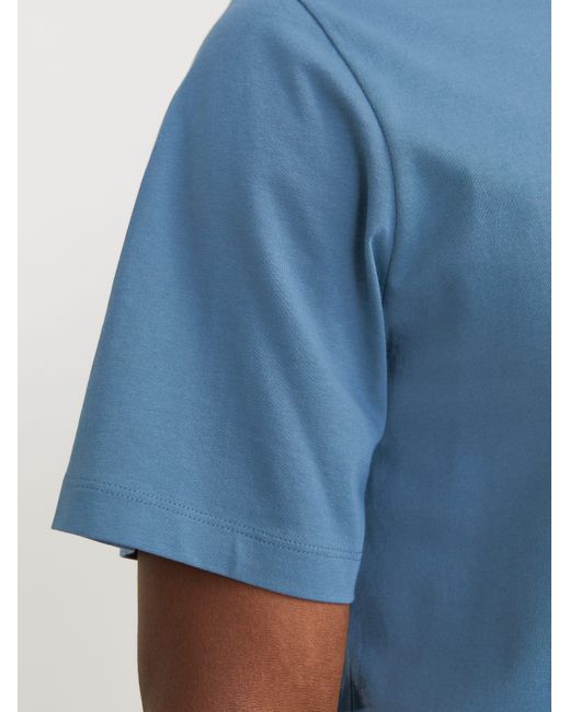 Jack & Jones Rundhalsshirt JJELOGO TEE SS O-NECK 2 COL SS25 SN mit Logo Print in Blue für Herren