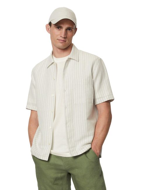 Marc O' Polo Kurzarmhemd aus Leinen und Bio-Baumwolle in White für Herren