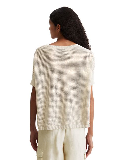 Marc O' Polo Natural Kurzarmpullover mit lässiger Netzstruktur, oversize