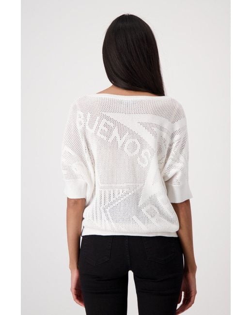 Monari White Strickpullover Pullover