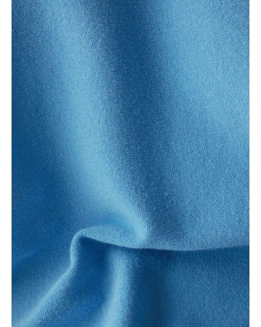 Le Comte Blue Strickpullover Pullover mit Rundhalsausschnitt und Ziernaht