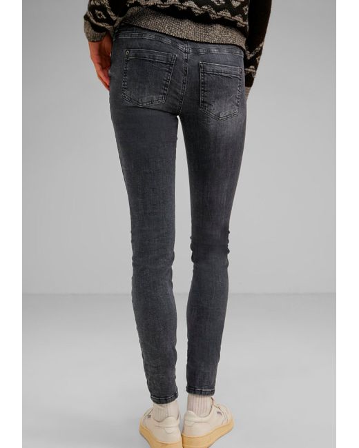 Street One Skinny-fit-Jeans mit schmalem Bein in Schwarz | Lyst DE