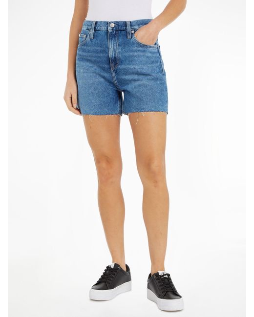 Calvin Klein Blue Shorts MOM SHORT im 5-Pocket-Style