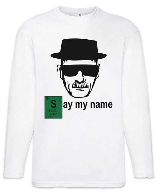 Urban Backwoods Langarmshirt Say My Name Langarm T-Shirt Walter Breaking White Ehrmantraut Bad für Herren