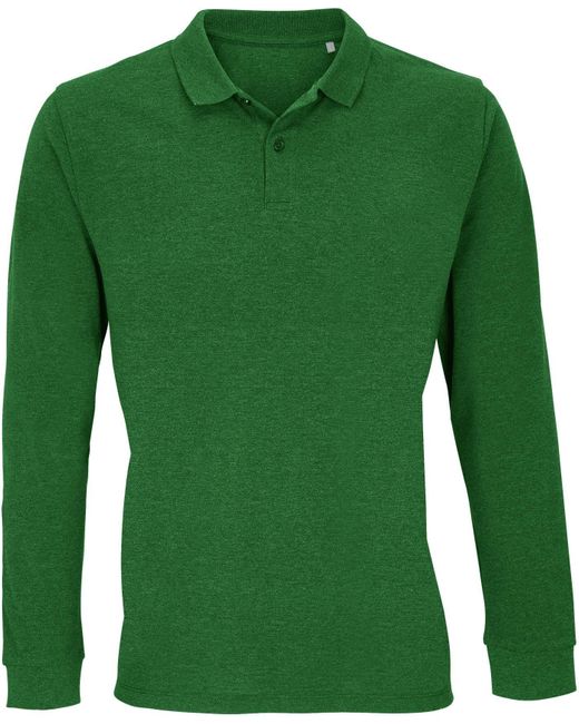 Sol's Langarm-Poloshirt Long Sleeve Polo Shirt Planet Langarmpoloshirt in Green für Herren