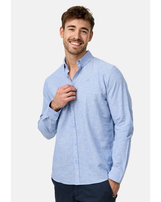 INDICODE Langarmhemd INTheon in Blue für Herren