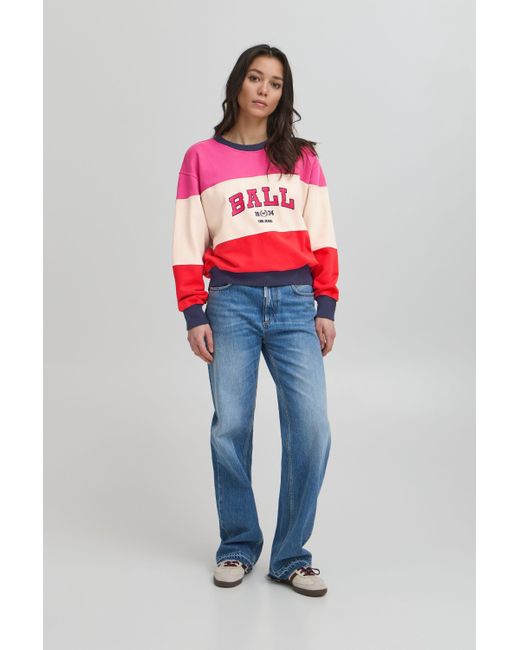 Ball Red BAMONTANA SWEAT rundhalspullover mit Stickerei