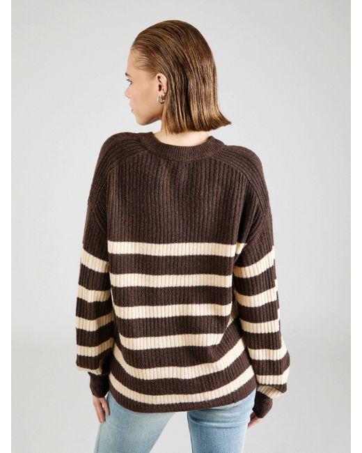 B.Young Brown Strickpullover Onema Oneck (1-tlg) Plain/ohne Details