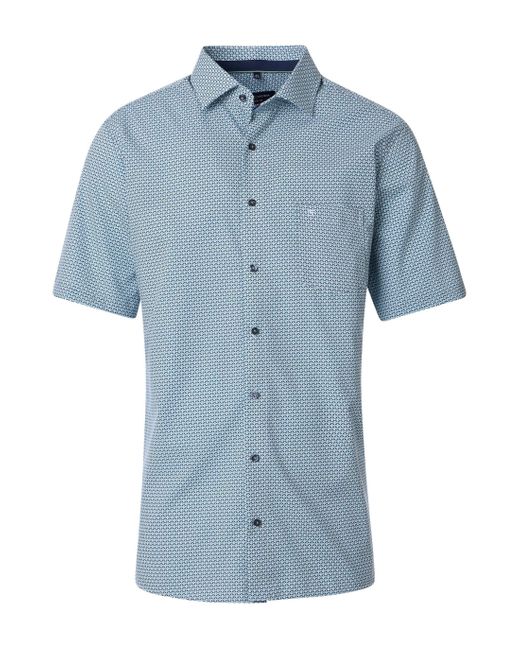 CASA MODA Businesshemd Kurzarm Print in Blue für Herren