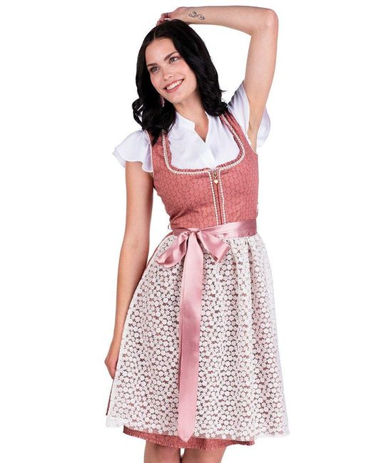 Alpenfee Tracht Red Dirndlbluse