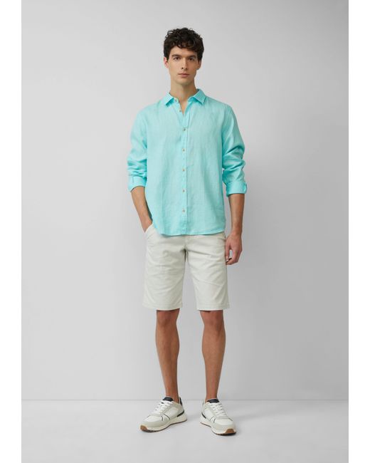 S.oliver Regular Fit: Langarmhemd aus Leinen Garment Dye in Blue für Herren