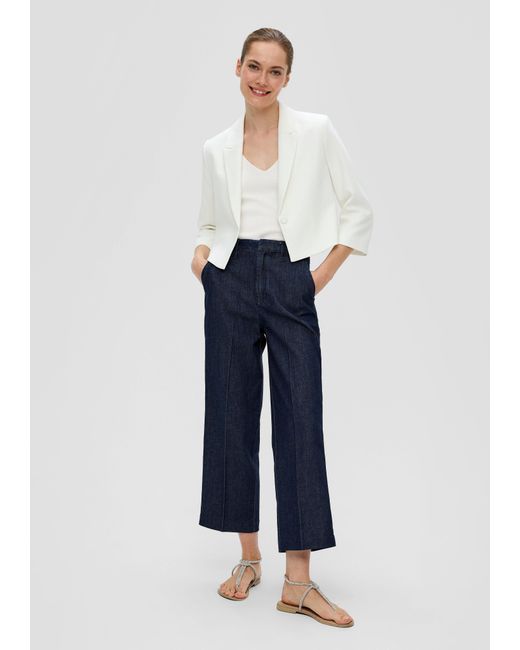 S.oliver Blue 7/8- Crop-Jeans/Relaxed Fit/High Rise/Wide Leg