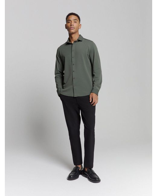 No Excess Langarmhemd Jersey-reisehemd in Gray für Herren