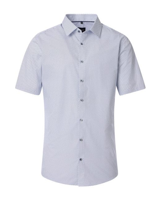 Venti Businesshemd Kurzarm Print in Blue für Herren