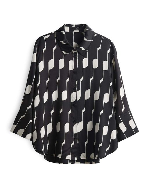 someday. Black Langarmbluse ZELLIE Loose aus nachhaltiger Viskose