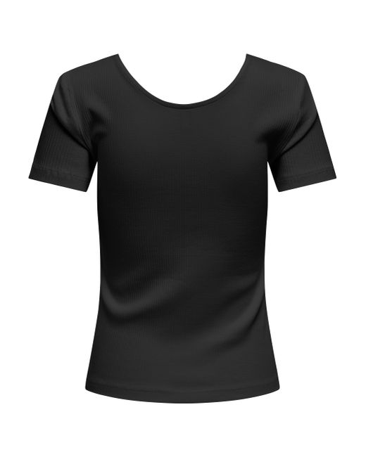 ONLY Black Kurzarmshirt ONLSIMPLE LIFE /S BUTTON TOP BOX JRS