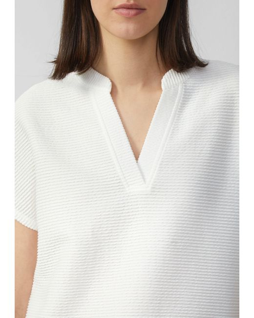 S.oliver White Shirttop Weiches T-Shirt im Relaxed Fit mit Struktur