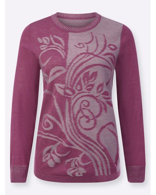 WITT Purple Strickpullover Langarm-Pullover
