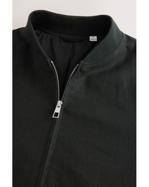 Next Bomberjacke aus Leinenmischung (1-St) in Black für Herren