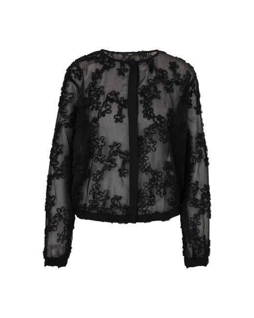 Zero Black Chiffonbluse mit Blumenmuster