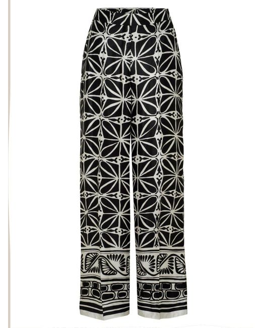 Toni White Palazzohose Luisa Palazzo mit graphischem Bordüre-Print