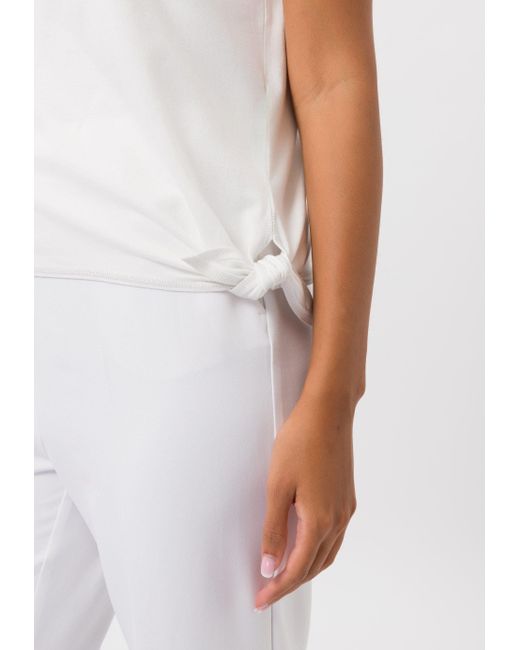 Tuzzi White Kurzarmshirt mit raffiniertem Shirtsaum