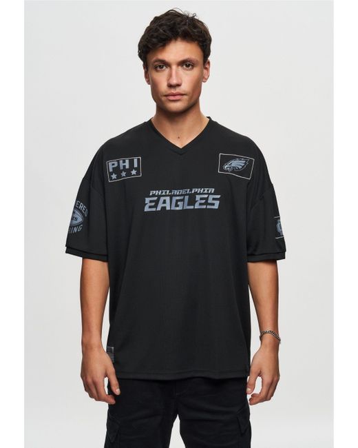 Re:Covered T-Shirt NFL Eagles PHI 33 Oversized im lockeren Schnitt in Black für Herren