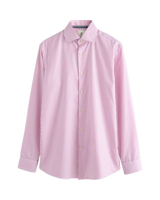 Next Langarmhemd Langärmeliges Slim Fit Hemd aus 100 % Baumwolle (1-tlg) in Pink für Herren