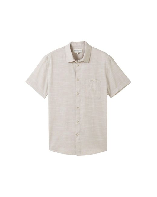 Tom Tailor Langarmhemd Hemd aus Baumwolle in White für Herren