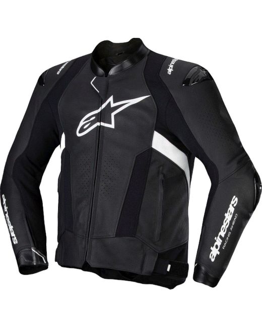 Alpinestars Motorradjacke Missile V3 Motorrad Lederjacke herausnehmbares Innenfutter in Black für Herren