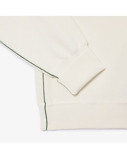 Lacoste White Cardigan aus Bio Baumwolle mit V-Ausschnitt