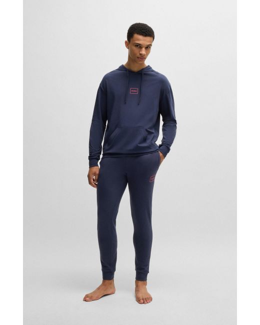 HUGO Kapuzensweatshirt mit Markenlabel in Blue für Herren