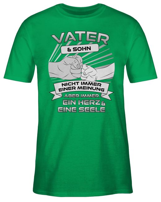 Shirtracer T-Shirt nicht immer einer Meinung, Vater und Sohn Geschenk, V Papa in Green für Herren