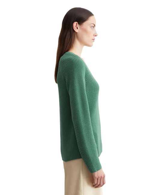 Marc O' Polo Green Strickpullover aus softem Baumwoll-Garn