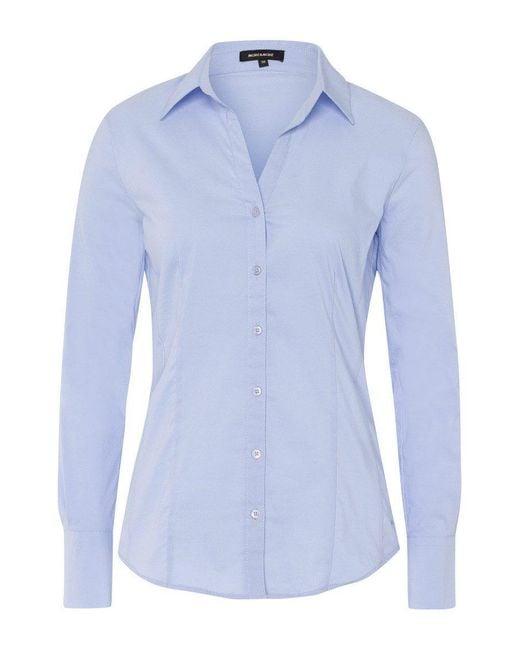 MORE&MORE Blue &MORE Kurzarmbluse Businessbluse hellblau