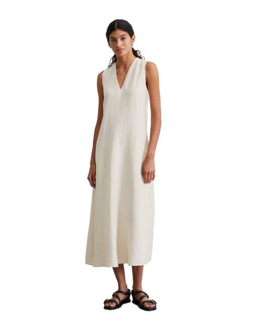 Marc O' Polo White Midikleid in A-Linie geschnitten