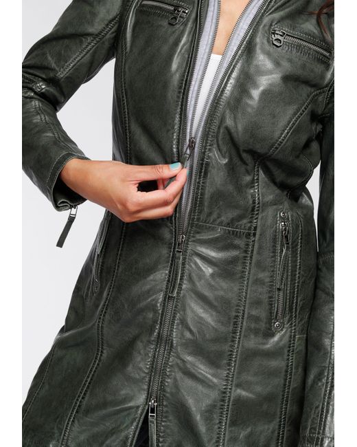 Gipsy Ledermantel Bente 2-in-1-Lederjacke mit abnehmbarem Kapuzen-Inlay aus  Jerseyqualität in Grau | Lyst DE