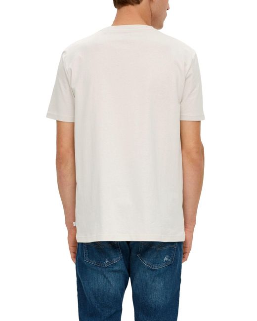 QS T-Shirt in White für Herren