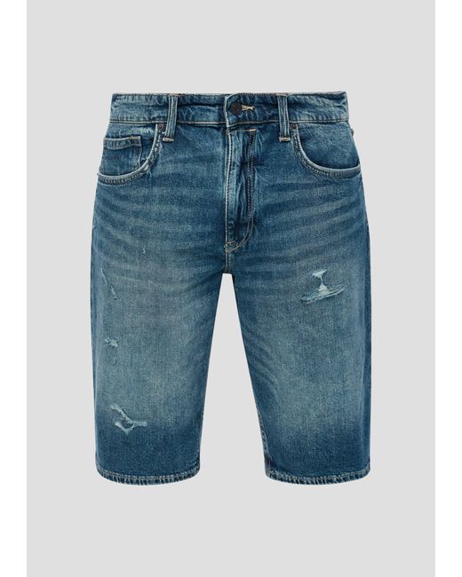 S.oliver Stoffhose Jeans-Shorts / Regular Fit / Mid Rise / Straight Leg in Blue für Herren