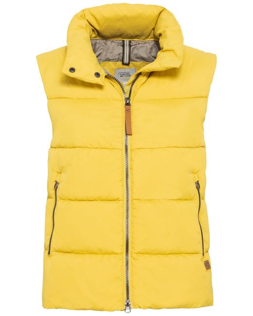 Camel Active Yellow Cropped Steppweste aus recyceltem Polyester