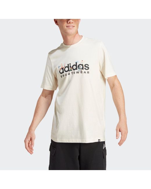 Adidas T-Shirt M LANDSCAPE SPW in White für Herren