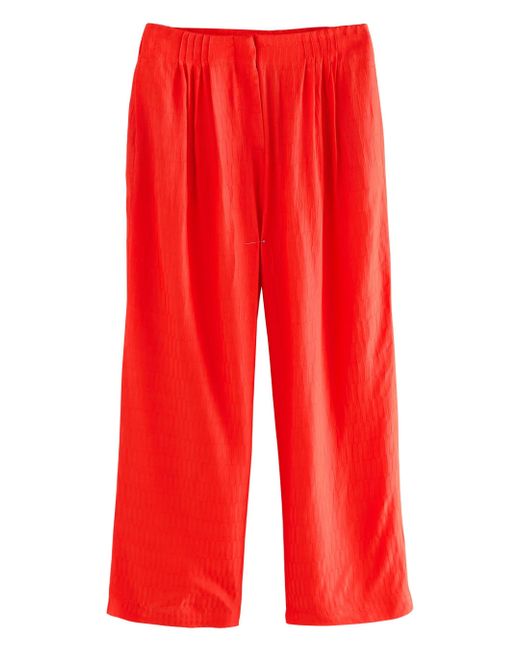 Next Red Palazzohose Hose mit weitem Bein und Riffel-Struktur (1-tlg)
