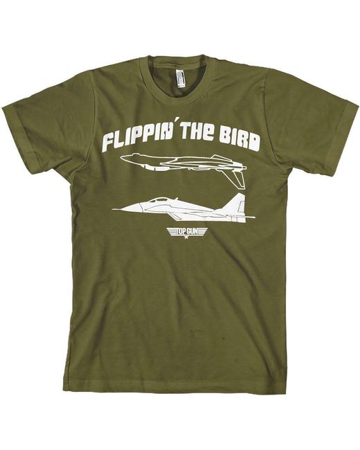 top gun T-Shirt in Green für Herren