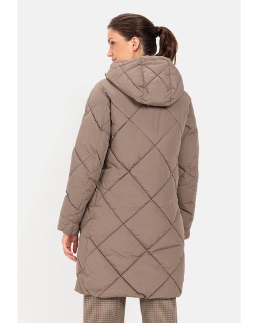 Camel Active Brown Steppmantel aus recyceltem Polyester Kordelzug