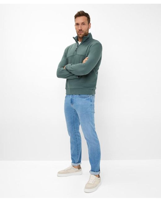 Brax Rundhalspullover Style Sion (26-4828) in Green für Herren