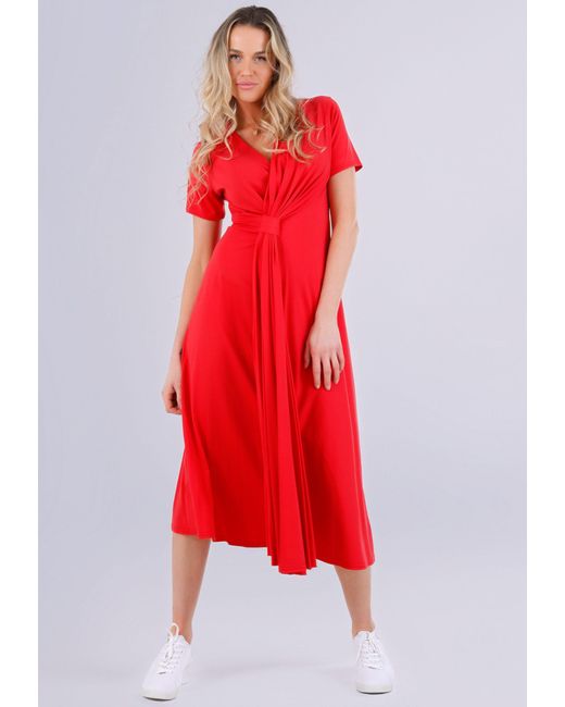 YC Fashion & Style Red Sommerkleid Eleganz und Komfort für jeden Anlass in Unifarbe