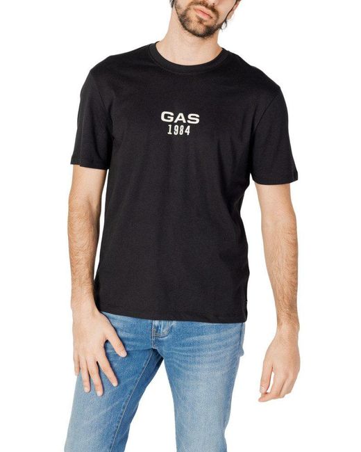 Gas T-Shirt in Black für Herren