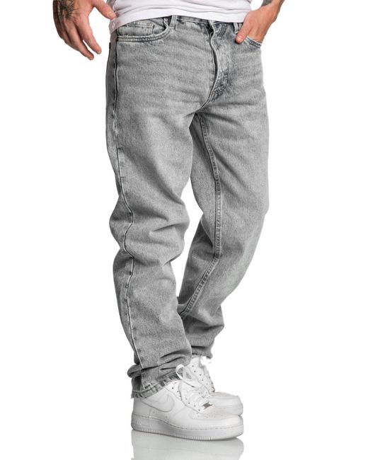 Amaci&Sons Weite BOX HILL 90s Denim Jeans Hose Straight Baggy in Gray für Herren